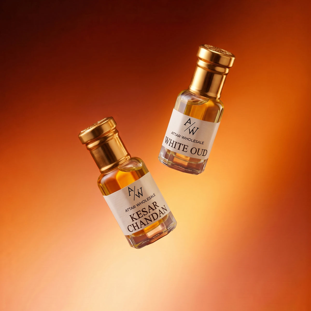 Kesar | Chandan (Saffron-Sandal) - White Oud Attar Combo Pack (6 Ml Each) - Attar Wholesale