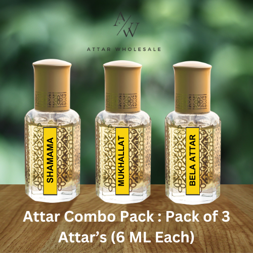 Attar Combo Pack -Pack of 3 Attar (6 ML Each) : Shamama Attar |Mukhallat Attar |Bela Attar