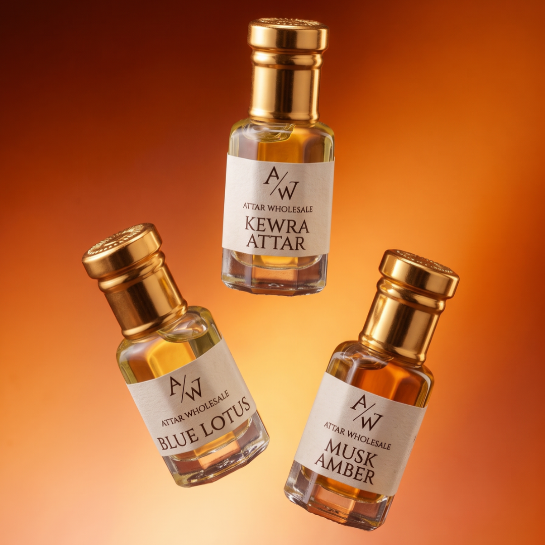 Attar Combo Pack -Pack of 3 Attar (6 ML Each) : Kewra Attar| Blue Lotus Attar | Musk Amber Attar