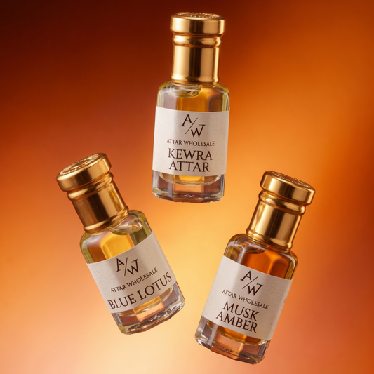 Attar Combo Pack -Pack of 3 Attar (6 ML Each) : Kewra Attar| Blue Lotus Attar | Musk Amber Attar