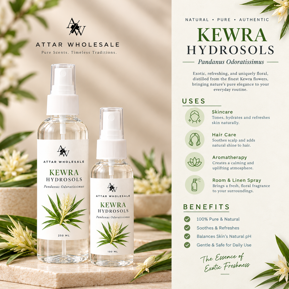 Kewra Water (Pandanus) - Attar Wholesale