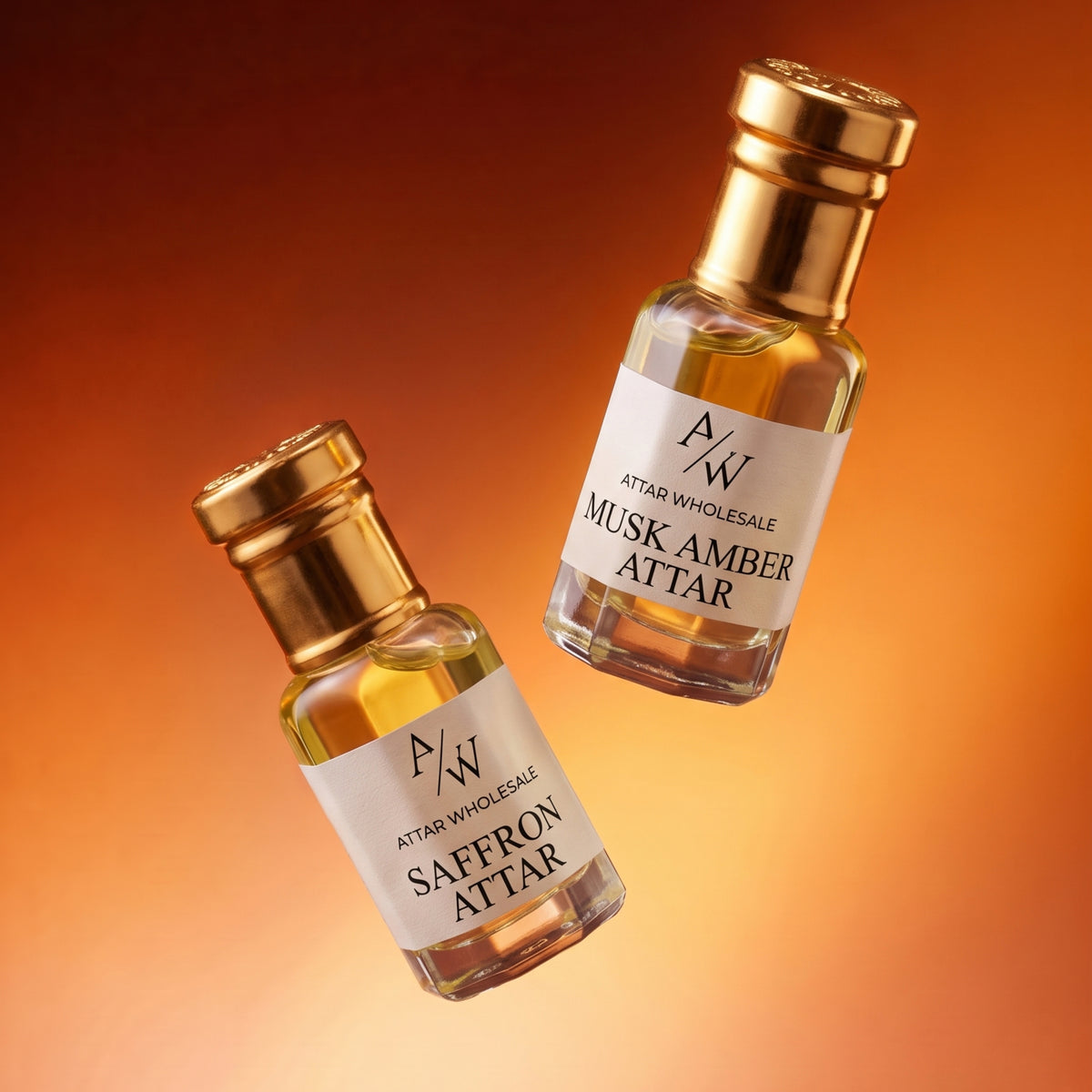 Saffron | Musk Amber Attar Combo Pack (6 ML Each) - Attar Wholesale