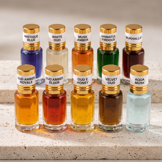 Unisex Luxury Oud & Musk Discovery Set – 10 × 3 ML - Attar Wholesale